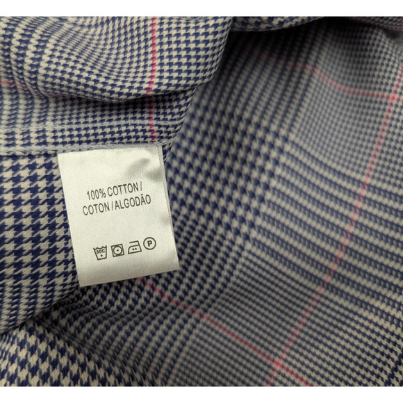 Fairway & Greene Signature sz L Golf Shirt ls cotton blue white pink 3174 - Picture 5 of 5